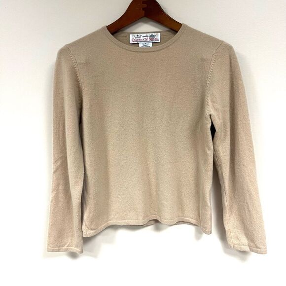 Queen of Scots cashmere tan neutral sweater. Size M - Picture 1 of 6